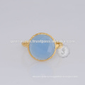 Handmade Blue Chalcedony Wedding 925 Sterling Silver Ring Jewelry
